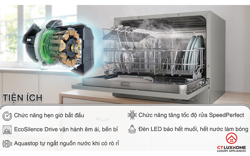 [Tư vấn] Máy rửa bát bosch nặng bao nhiêu kg? Ưu điểm của sản phẩm 5